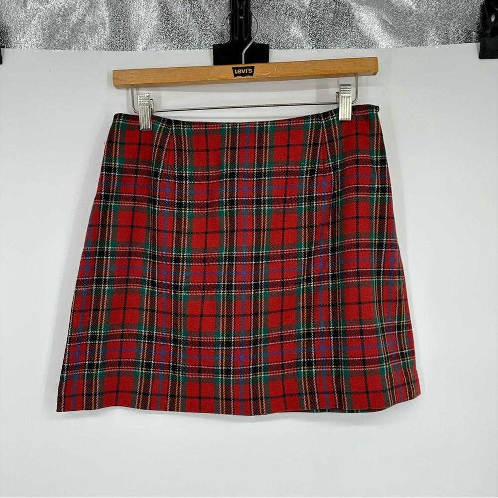 The Limited Vintage Red Tartan Plaid Wool Blend Mini Skirt Sz 6